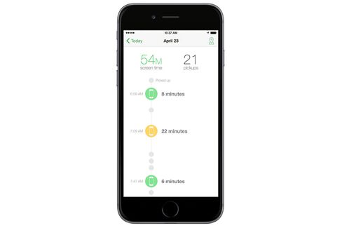 Moment creates an easy to read timeline of your mobile addiction.