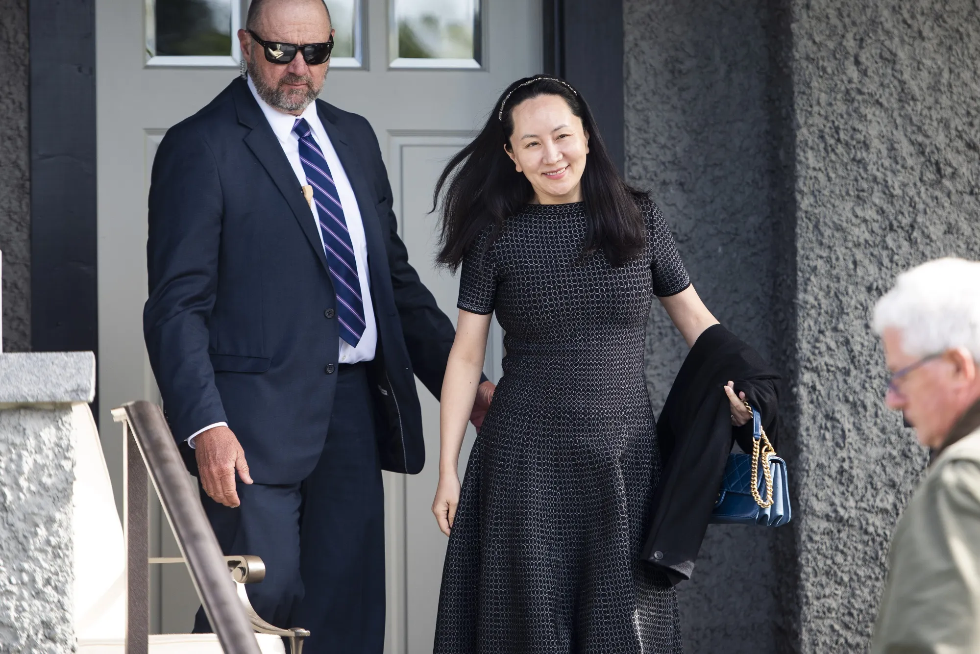 Meng Wanzhou leaves her house for a hearing at the Supreme Court on May 8.