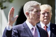 Justice Anthony Kennedy Administers The Judicial Oath To Judge Neil Gorsuch At The White House