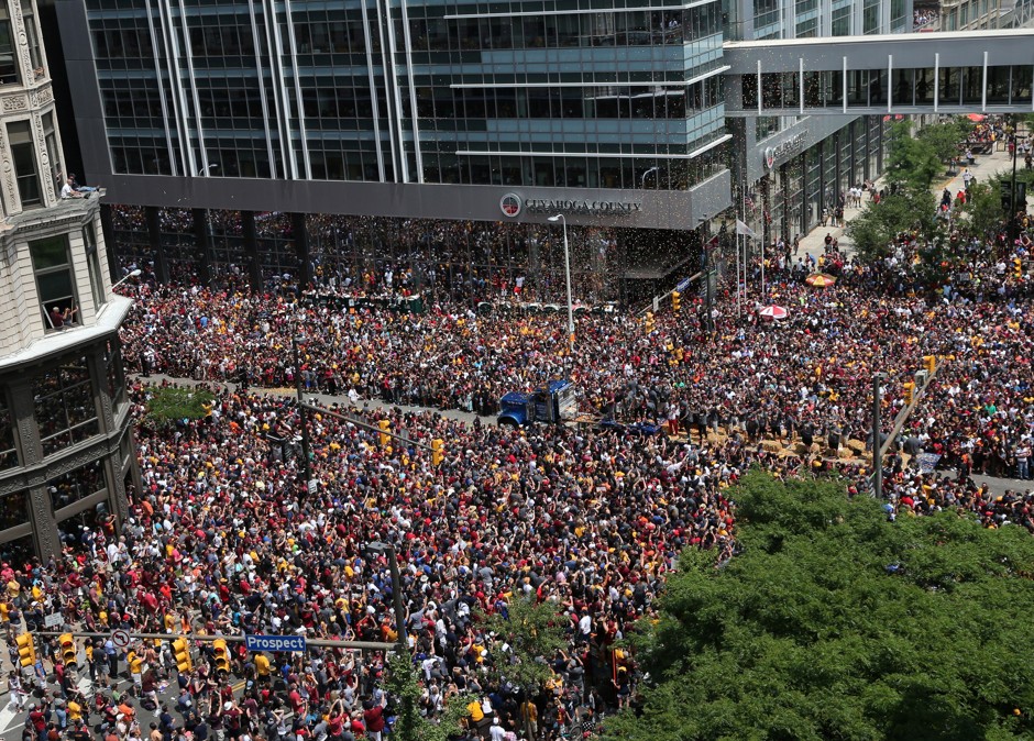 Crowds descend on Cleveland.
