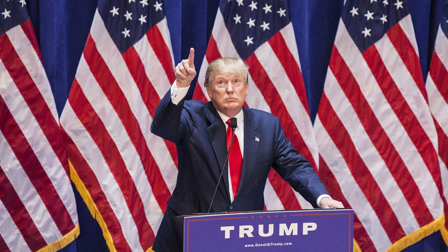 NEW YORK, NY - JUNE 16: Business mogul Donald Trump gives a speech as he announces his candidacy for the U.S. presidency at Trump Tower on June 16, 2015 in New York City. Trump is the 12th Republican who has announced running for the White House.
