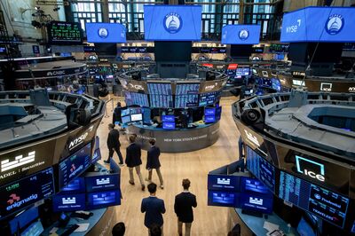 Traders On The Floor Of The New York Stock Exchange As Fed Chair Powell Holds New Conference