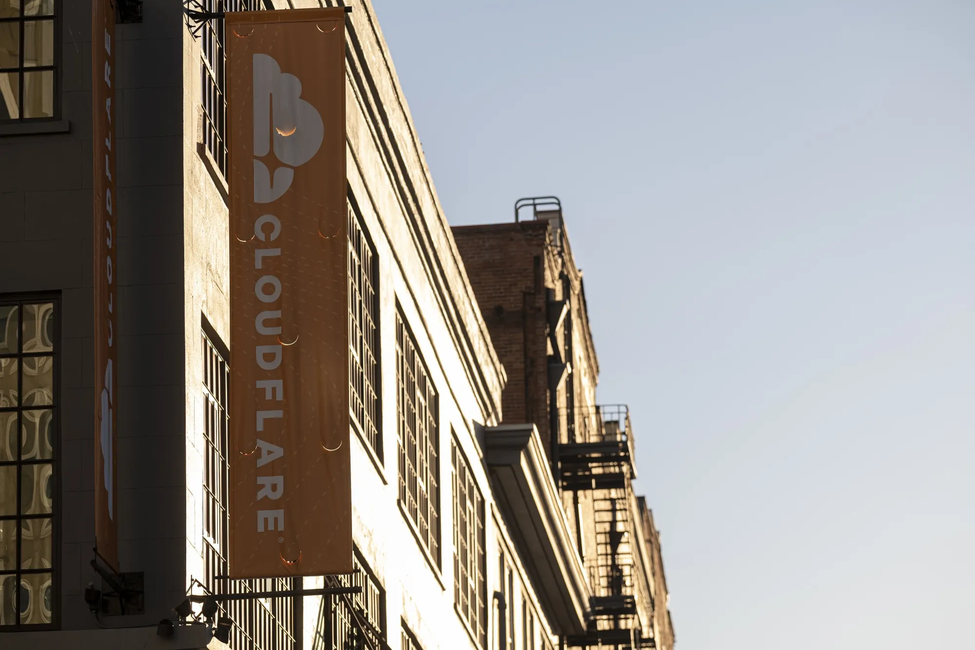 Outside the Cloudflare headquarters in San Francisco.