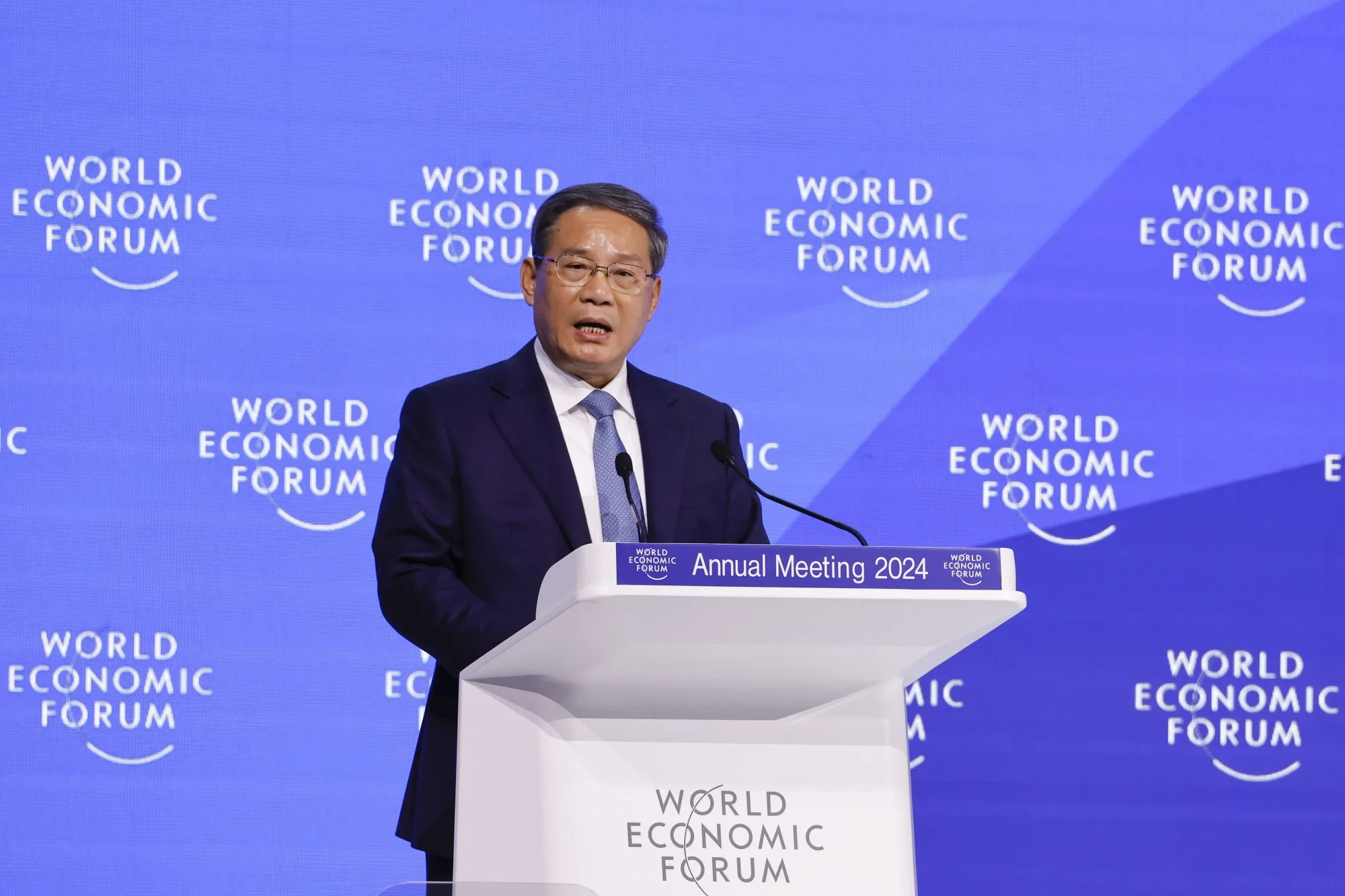 Li Qiang at the World Economic Forum in Davos, on Jan. 16.