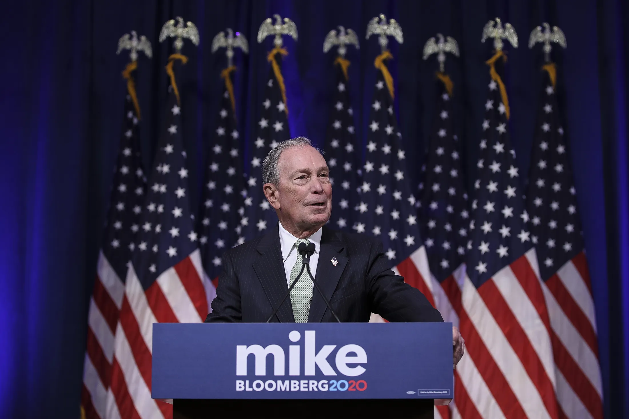 Michael Bloomberg speaks&nbsp;in Norfolk, Virginia,&nbsp;on Nov.&nbsp;25.