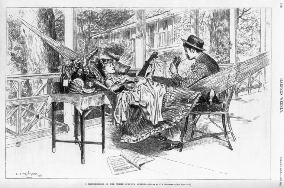 Relaxing at White Sulphur Springs, West Virginia, c. 1888
