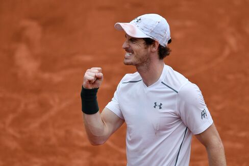Andy Murray celebrates after win at French Open