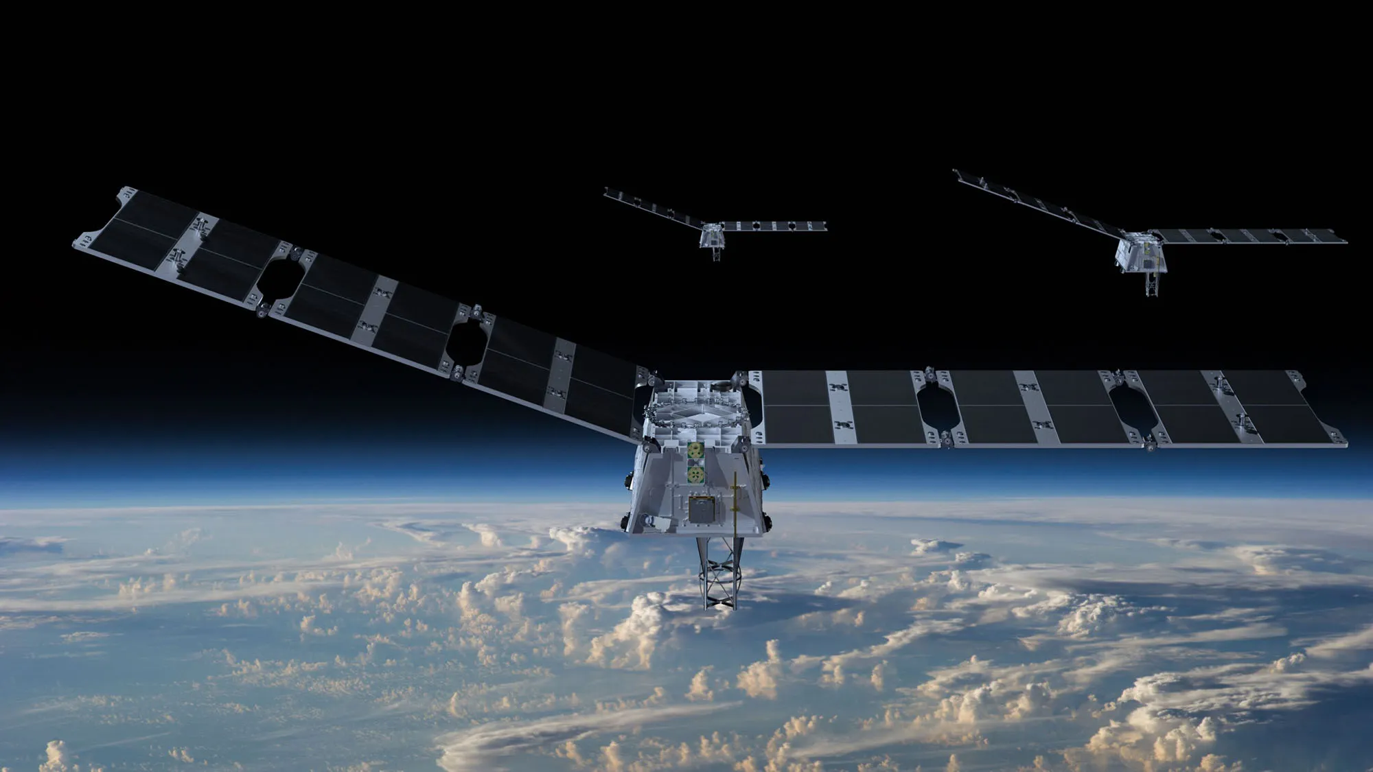 Muon Space&nbsp;satellites for&nbsp;SNC’s Vindlér constellation.