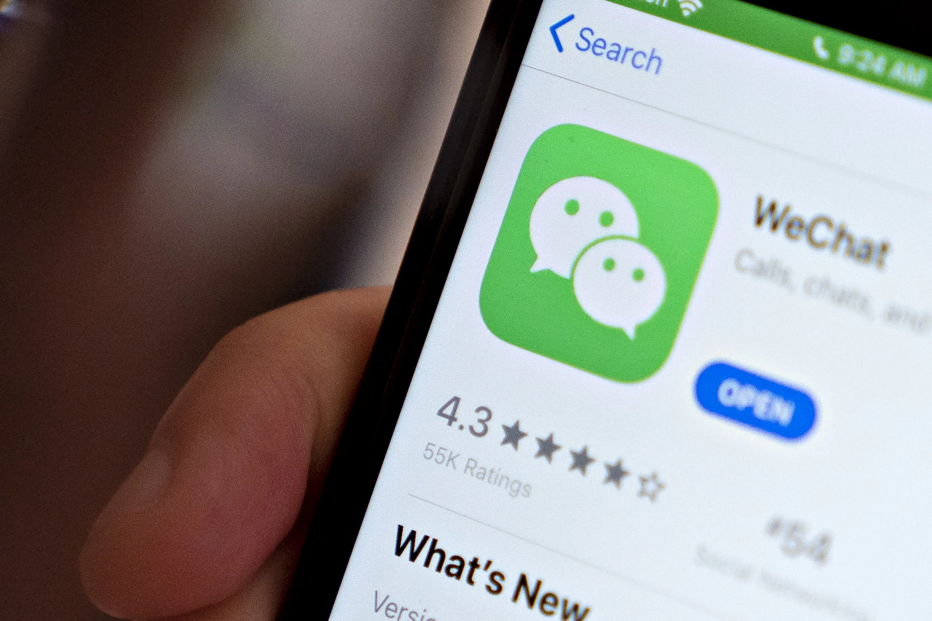 The WeChat application&nbsp;in the Apple Inc. App Store.