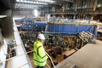 Biomass fuel production in Drax Group Plc's power station near Selby, UK.