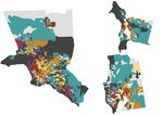 Neighborhood fragmentation of Los Angeles, San Francisco, and Tampa.