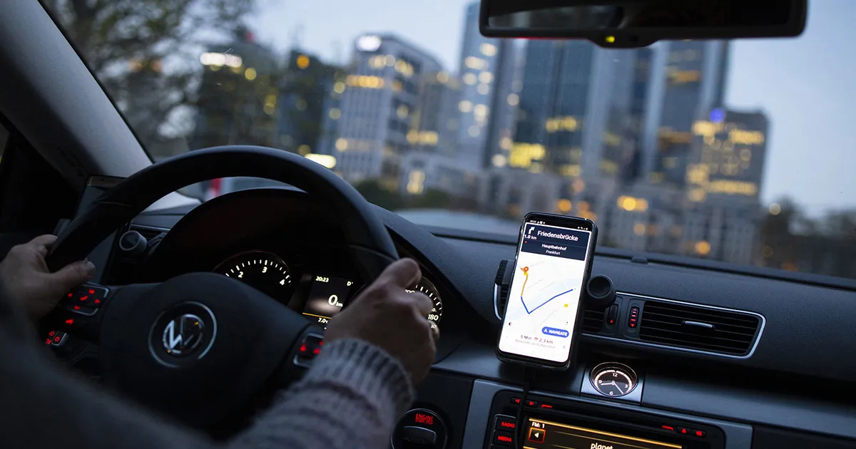 An Uber driver in Frankfurt.