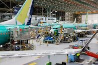 Boeing 737 Max aircraft at the company's assembly plant in Renton, Washington, US.