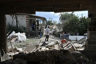 Damaged property following a Russian missile strike in Kyiv region on Aug. 11.