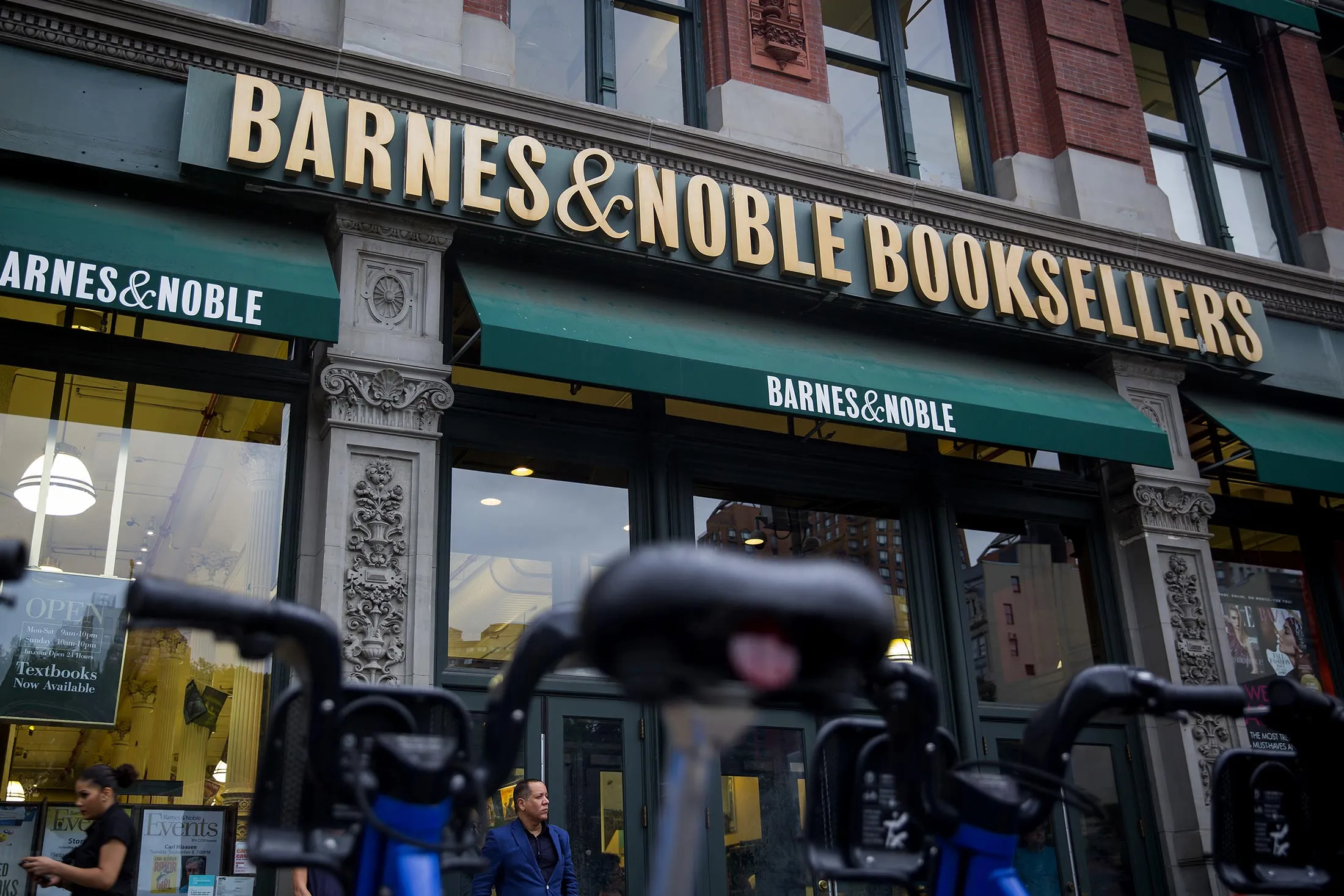 A Barnes &amp; Noble store stands in New York.
