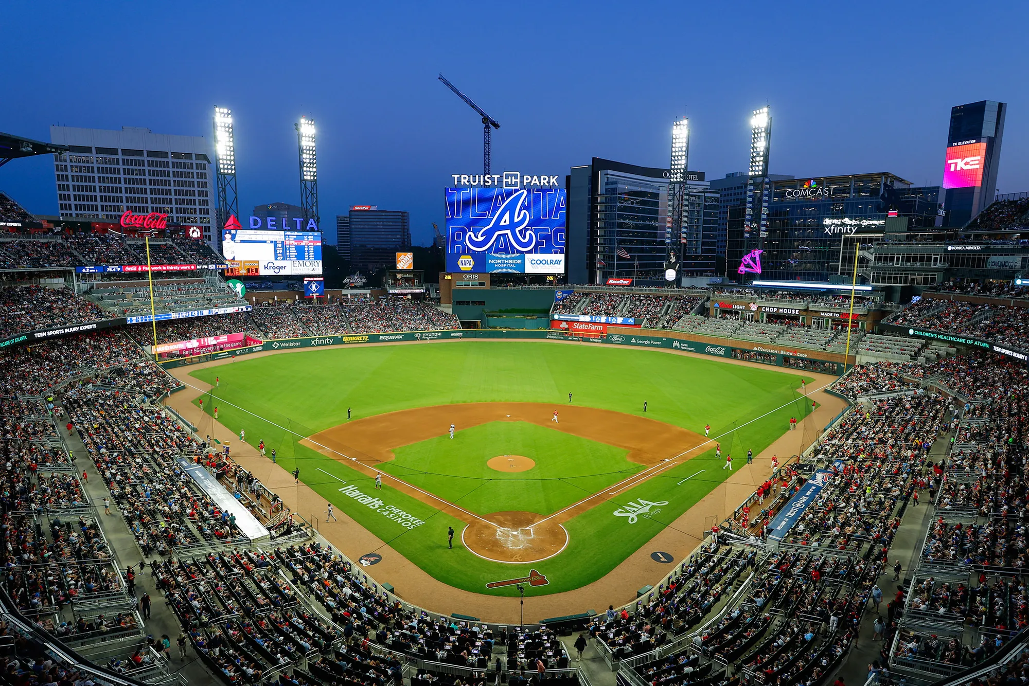 Truist Park, home of the Atlanta Braves, in Atlanta, Georgia.