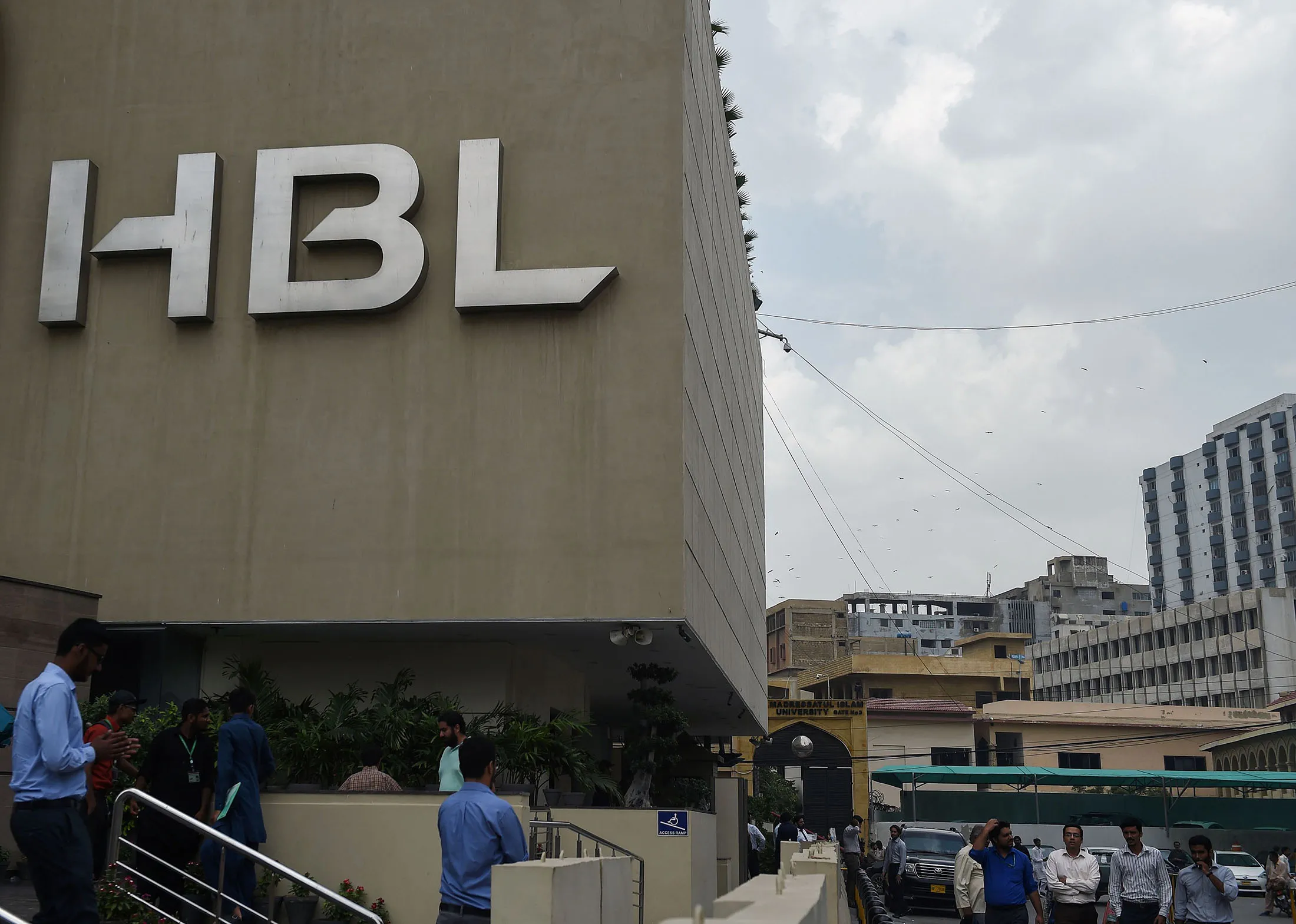 A Habib Bank Limited bank branch in Pakistan's port city of Karachi.
