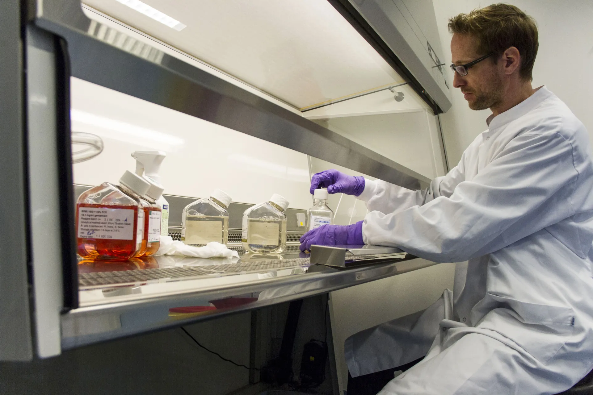 A laboratory at the Bavarian Nordic A/S, in Kvistgaard, Denmark.