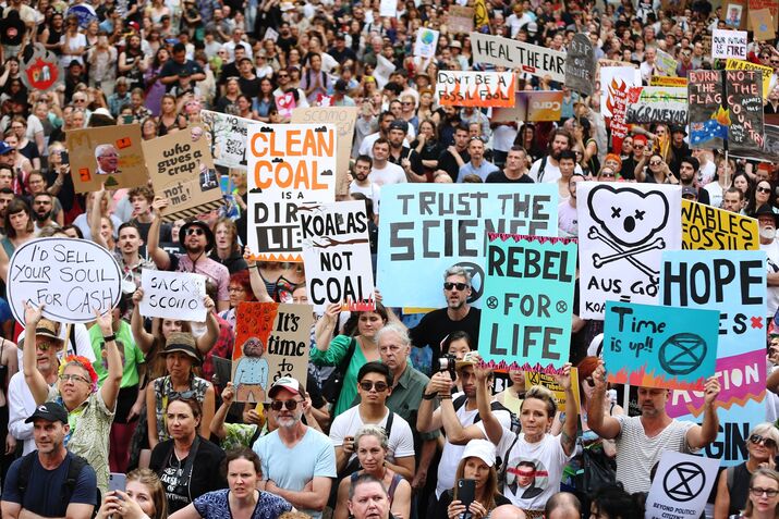 Fund The Firies And Demand Climate Justice' Protest As Australia Readies For More Deadly Fires