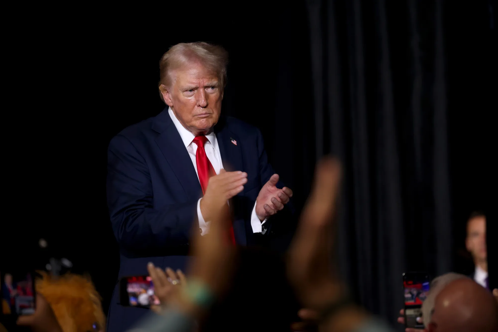 Donald Trump during a campaign event in Charlotte, North Carolina.