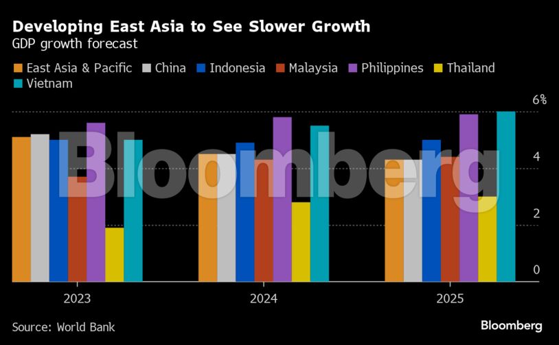 Developing East Asia to See Slower Growth | GDP growth forecast