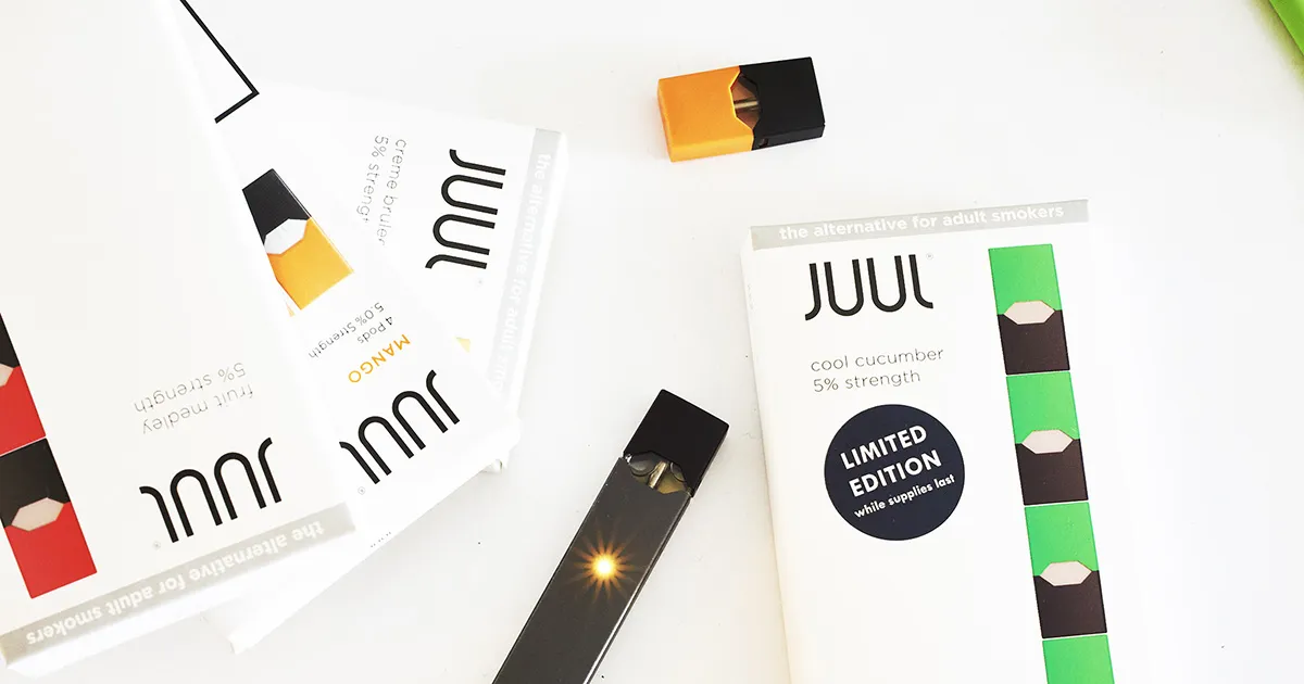 
Juul e-cigarette and flavored pods
