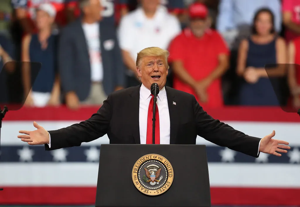 Donald Trump speaks during a campaign rally in Estero, Florida.