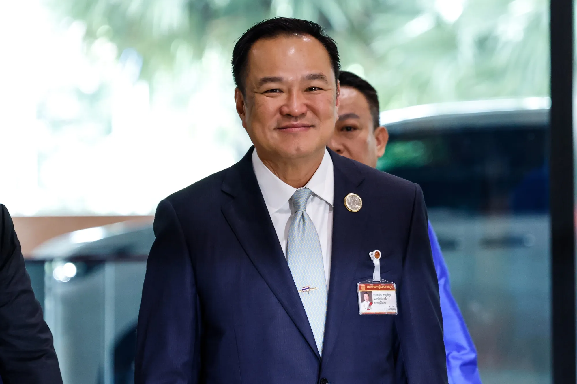 Anutin Charnvirakul arrives at the Thai Parliament in Bangkok on Sept. 3.