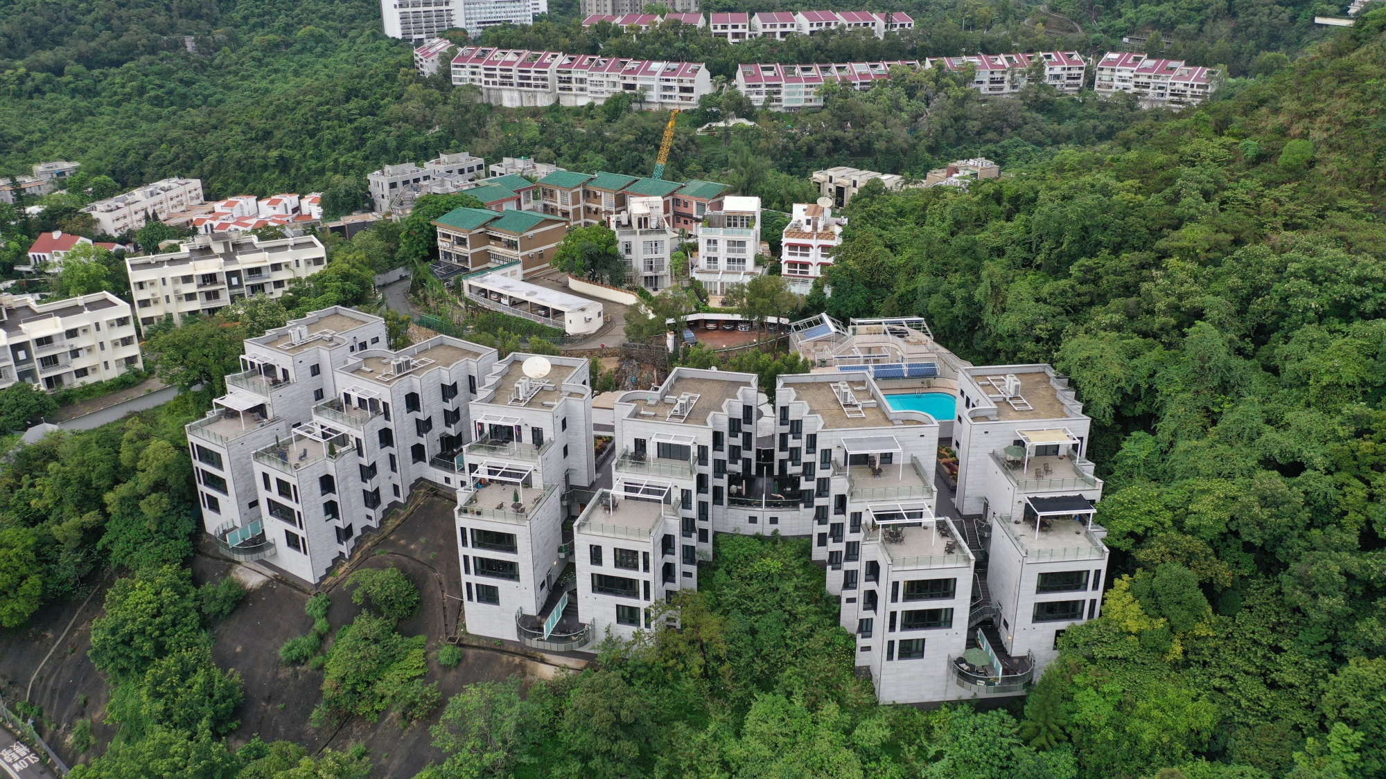 An aerial view of 37 Shouson Hill Road in Deep Water Bay, Hong Kong.