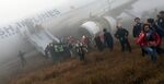 Passengers are evacuated from a Turkish Airlines' flight that crash landed at Tribhuvan International Airport on March 4, 2015, in Kathmandu, Nepal.
