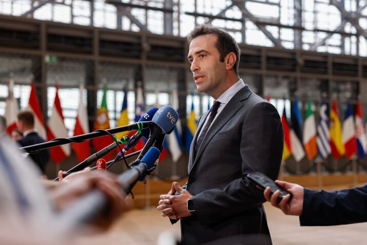 Carlos Cuerpo ahead of a Eurogroup meeting in Brussels.