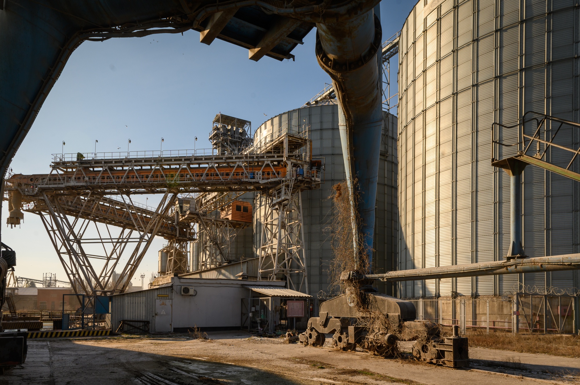 Silos at a&nbsp;grain terminal at the Port of Mariupol in Mariupol, Ukraine, on Jan. 13, 2022.&nbsp;