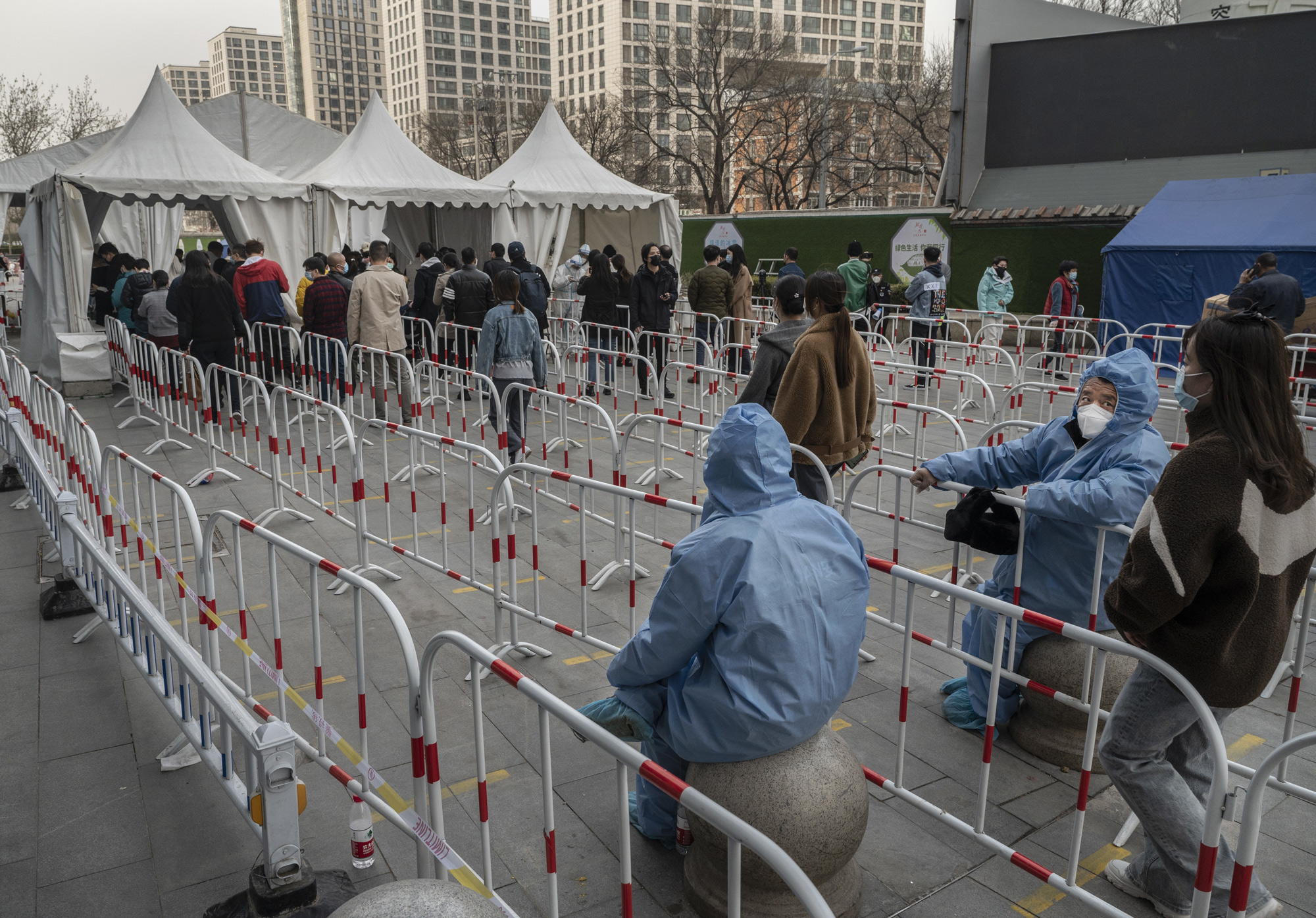 London, U.K, March 2019, building site fence panels for a Louis