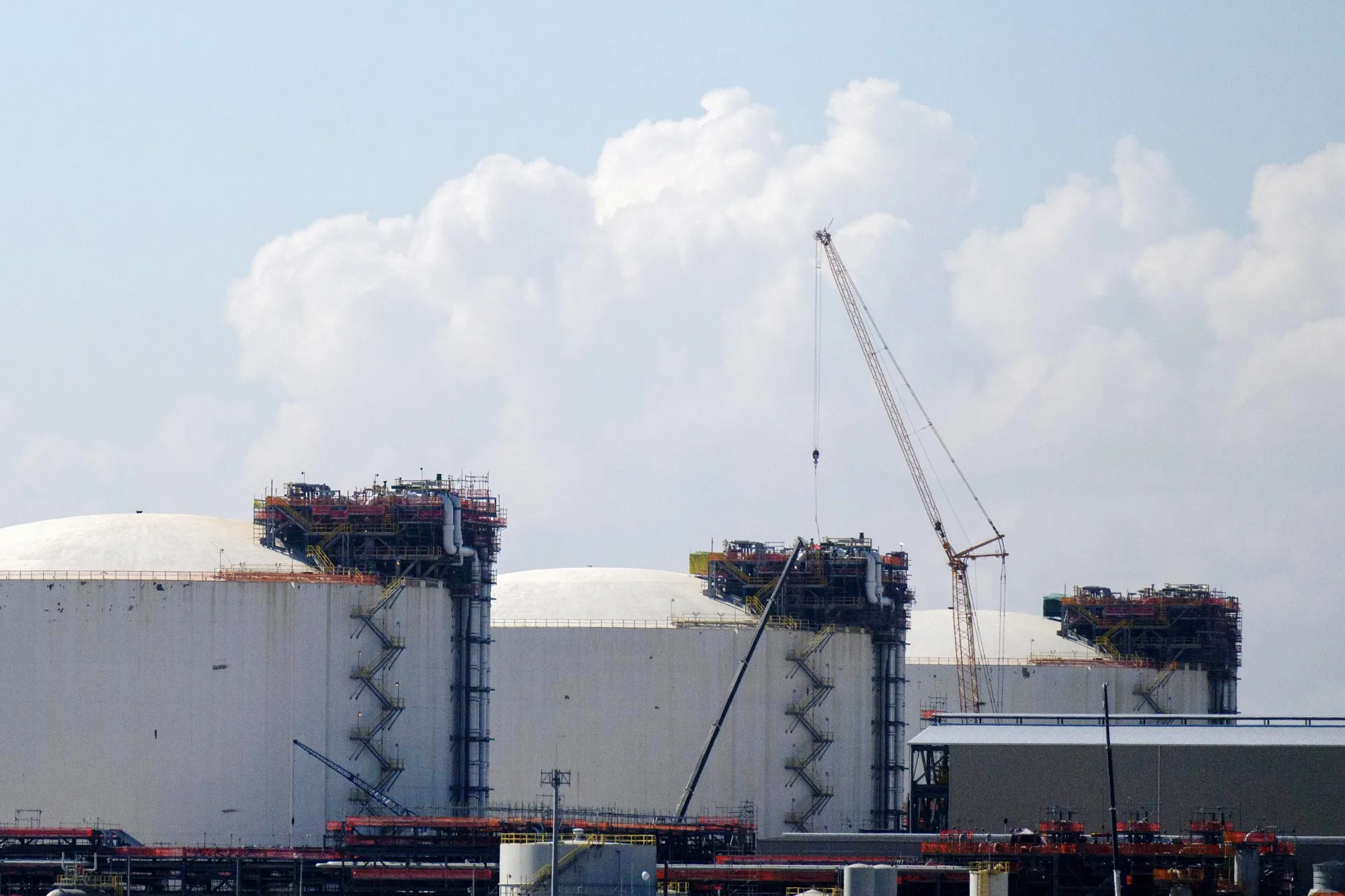 The Golden Pass liquefied natural gas&nbsp;terminal under construction in Sabine Pass, Texas, on Feb. 5.