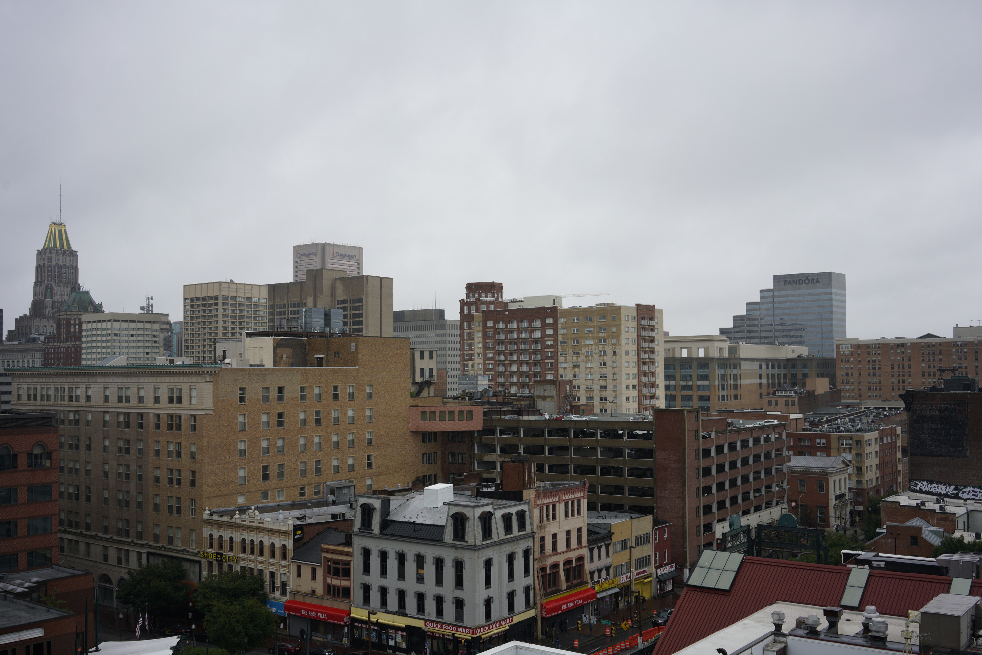 Buildings stand in downtown Baltimore, Maryland.