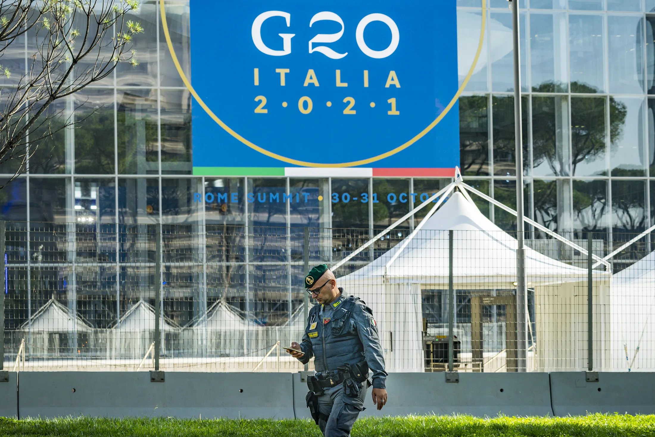 La Nuvola Convention Center, main venue of the G20 Heads of State and Government Summit, in Rome.&nbsp;