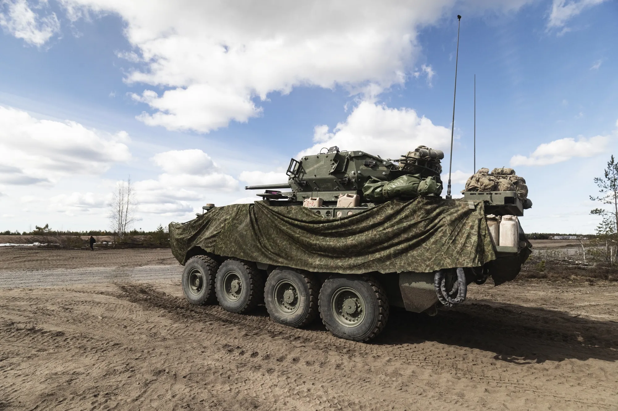 A US Army Stryker armored personnel carrier