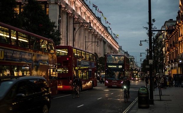 London's Oxford Street has some of the world's worst recorded pollution.