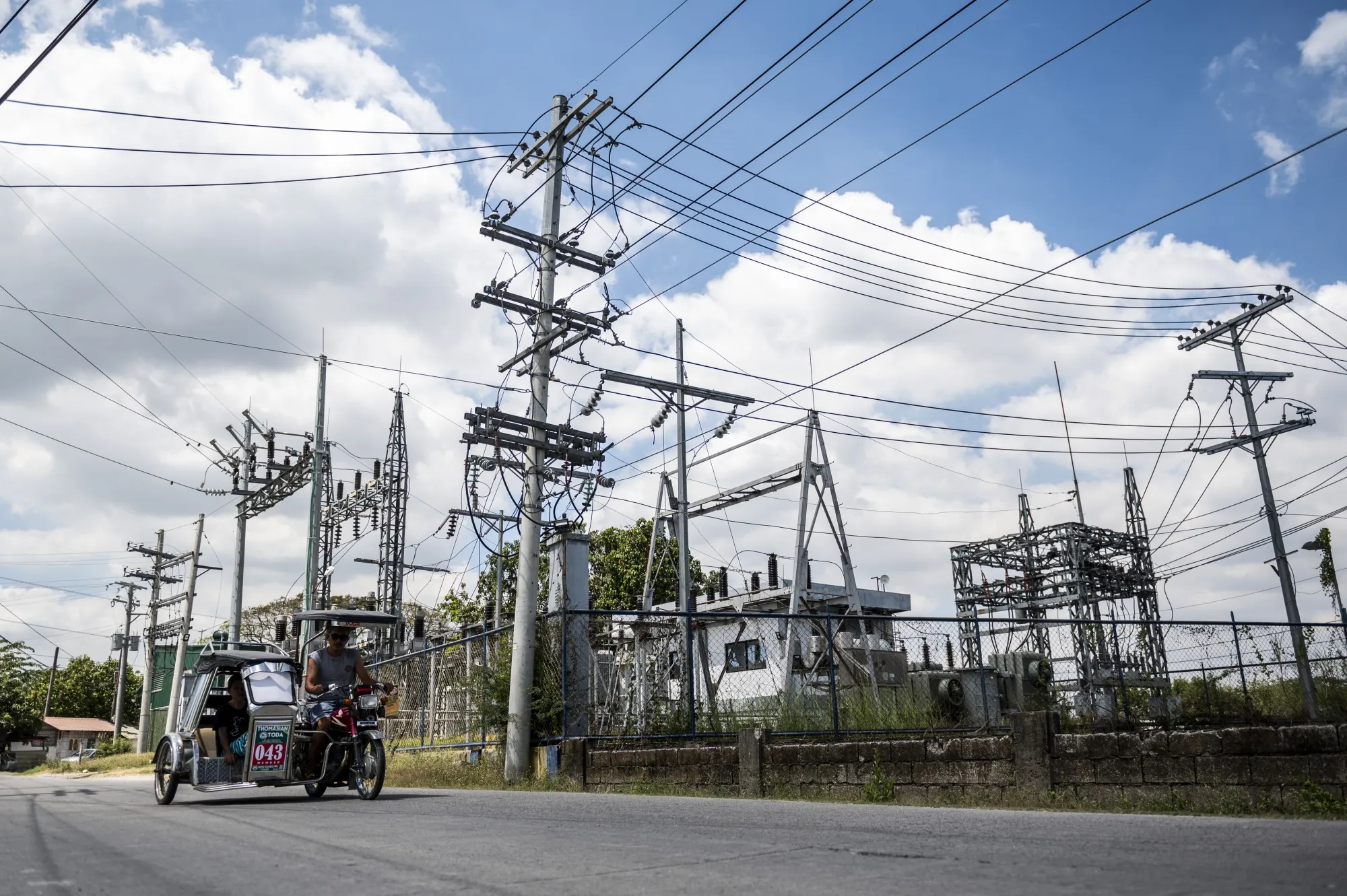 An electric substation in Pampanga province, the Philippines.