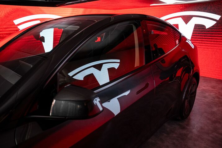 A Tesla Model Y electric vehicle