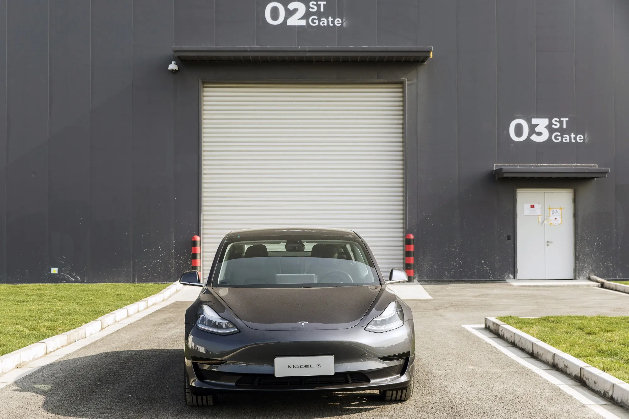 A Tesla&nbsp;Model 3 outside the company's Gigafactory in Shanghai.