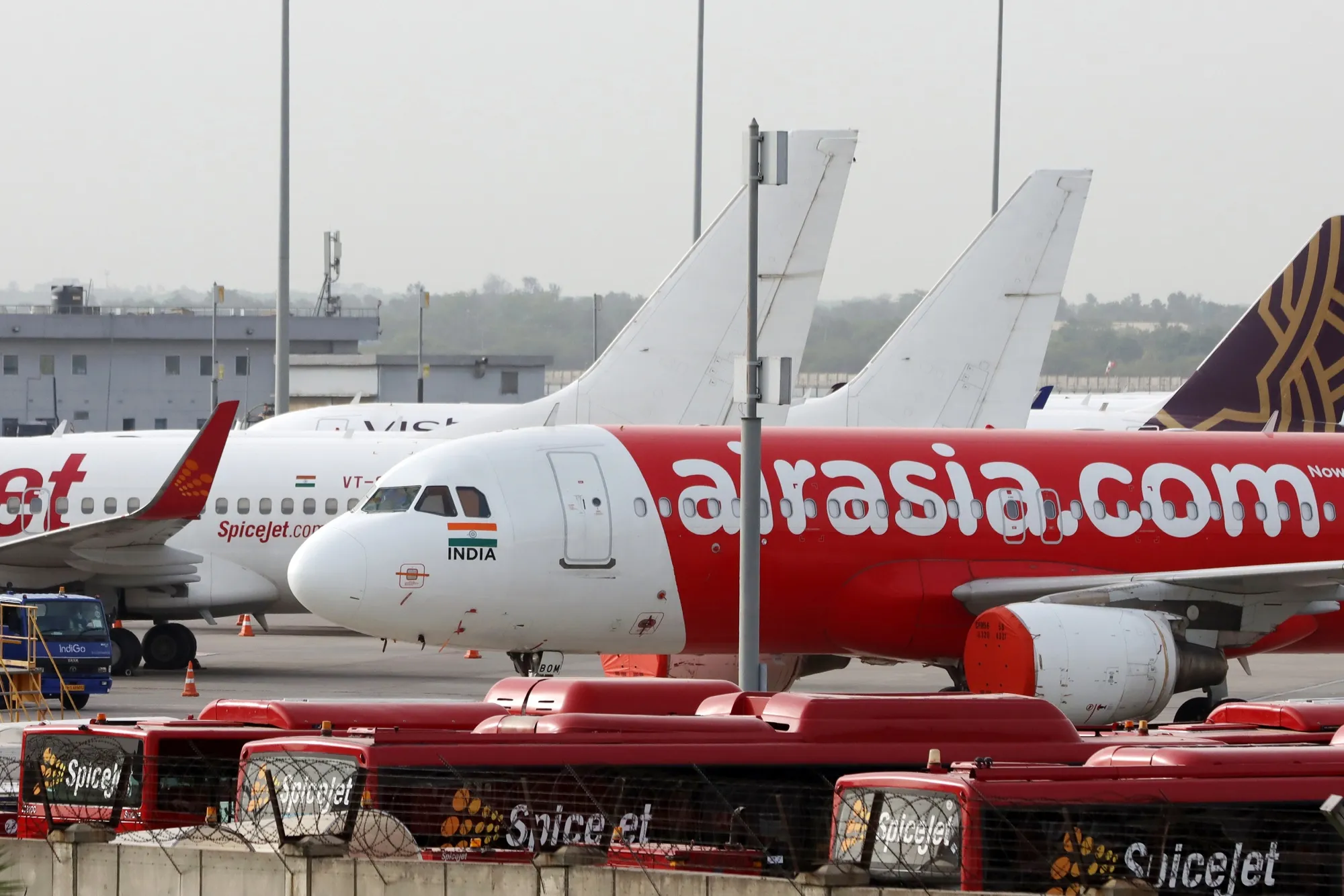 An aircraft operated by AirAsia Bhd and&nbsp;in New Delhi, India.