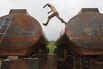 Nigerian Workers Construct Petrol Tankers