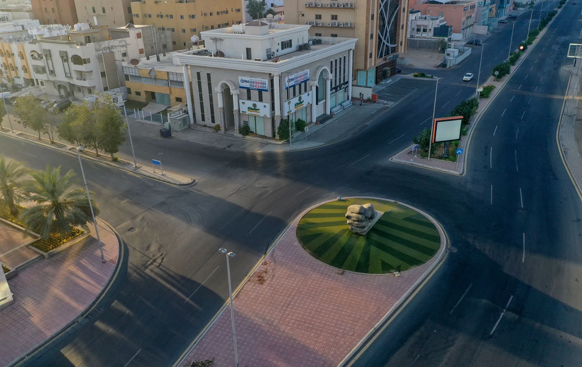 Deserted streets in the Saudi coastal city of Jeddah&nbsp;on April 21.