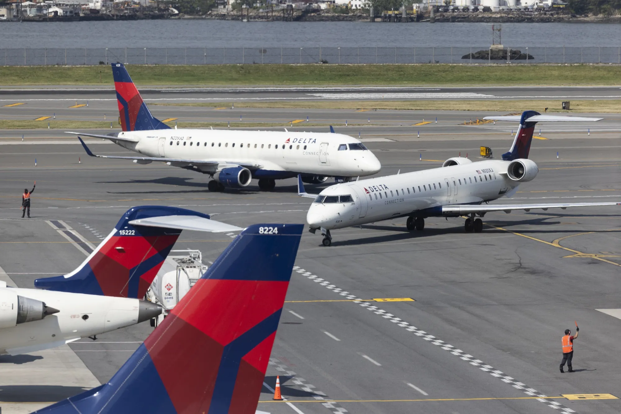Delta planes on the tarmac at LaGuardia Airport in New York.