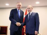 Vladimir Putin, right, and Recep Tayyip Erdogan in Tehran on July 19.