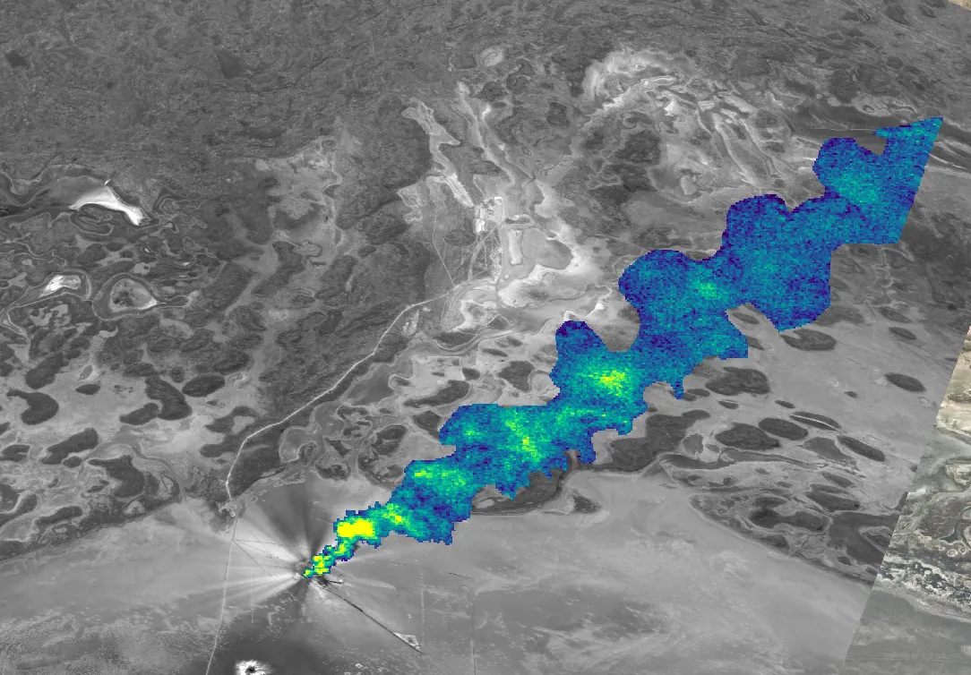 A methane plume in eastern Kazakhstan observed by satellite on July 23.