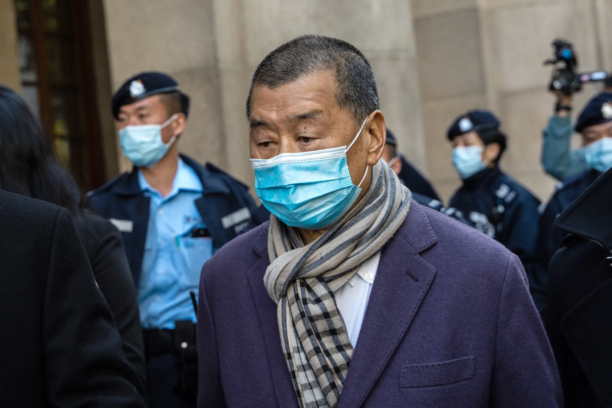 Jimmy Lai leaves the Court of Final Appeal following a bail hearing in Hong Kong&nbsp;in December.