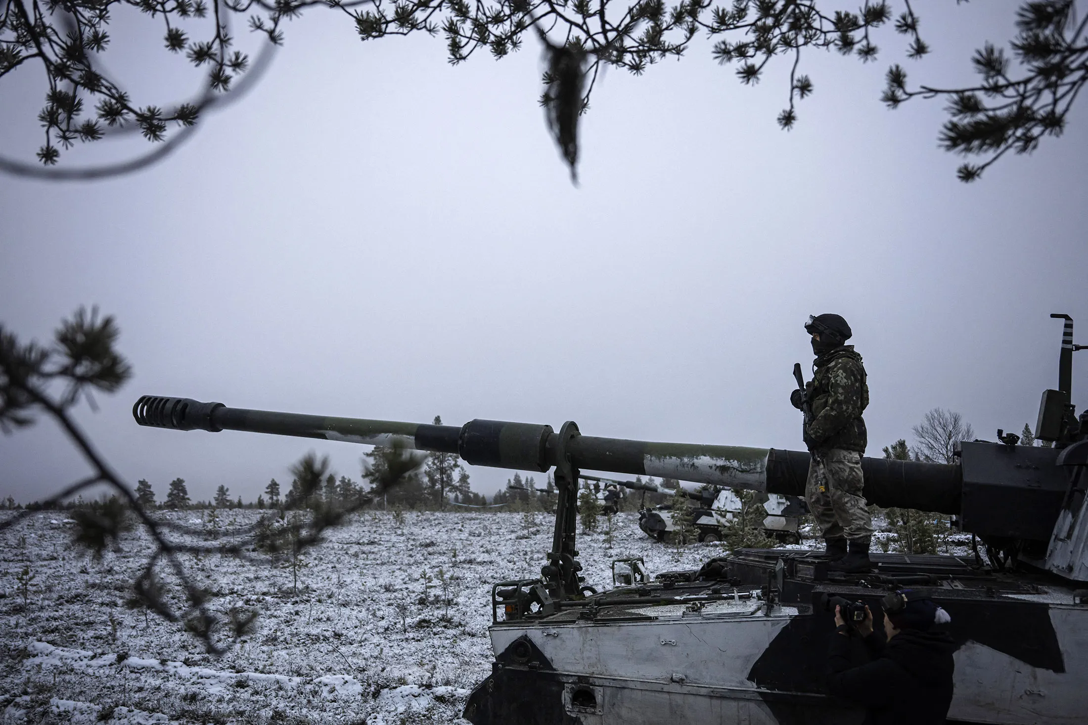 A Finnish soldier of the Karelia Brigade during the NATO Exercise Dynamic Front,&nbsp;near Rovaniemi in Finnish Lapland,&nbsp;on Nov.&nbsp;17.