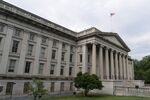 The US Treasury building in Washington.